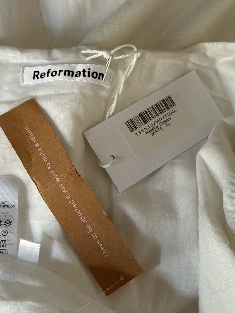 Reformation White Wrap Midi Dress XL NWT Cottagecore Capsule Cotton - Picture 10 of 11